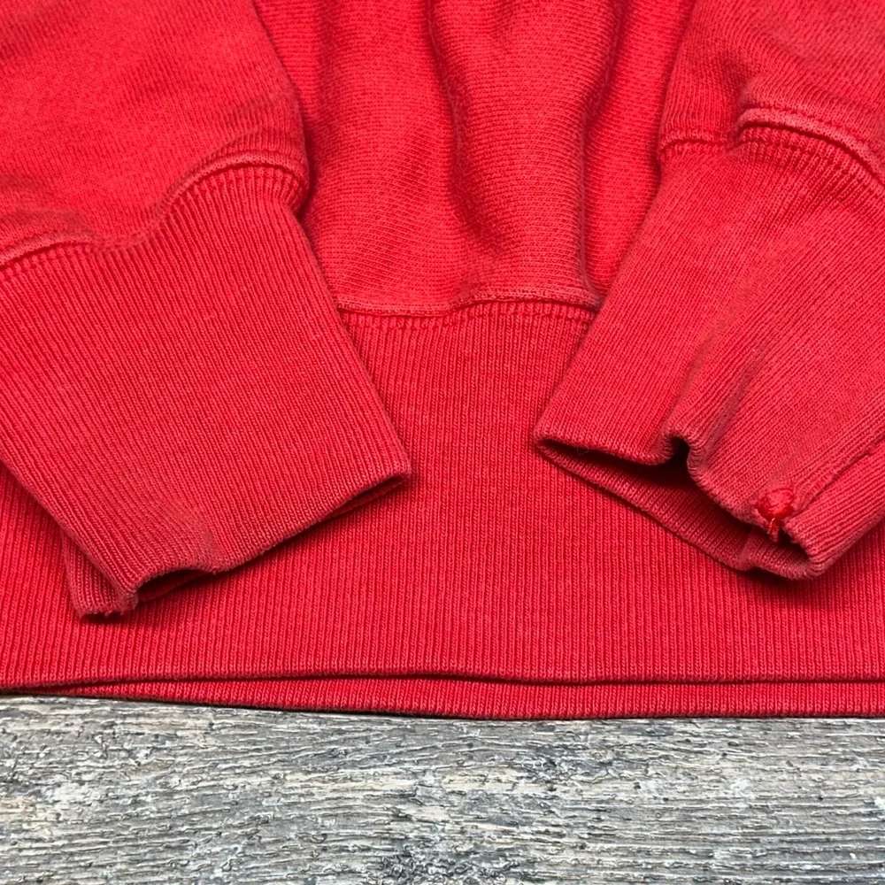 Champion Reverse Weave Red Crewneck Sweatshirt Small Spellout Logo GUC